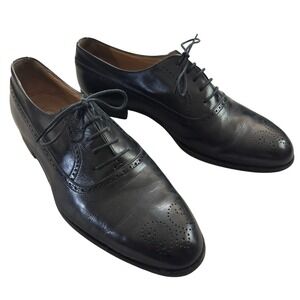 Bally Chadwick Black Leather Wingtip Dress Shoes 9.5EEE Oxford Office Classic